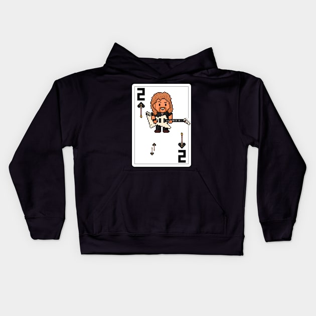 Pixelrockstars Two of Spades Playing Card Kids Hoodie by gkillerb